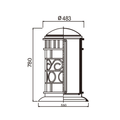 Lawn lamp | Bollard light WD-C403 | classic retro style villa | aluminum or stainless steel body