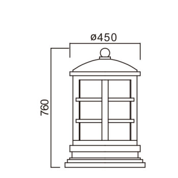 Bollard light WD-C190 | Aluminum lawn light | Classical round cylinder style | LED | E27 |