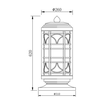 Aluminum bollard light | Lawn light WD-C188 | classical round cylinder style | SMD LED | T5 | IP55