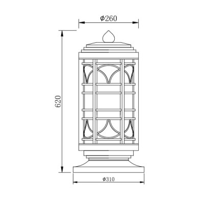 Aluminum bollard light | Lawn light WD-C188 | classical round cylinder style | SMD LED | T5 | IP55