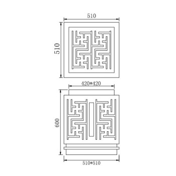 Classical style bollard light | Lawn light  WD-C237 | Aluminum and stainless steel | faux marble