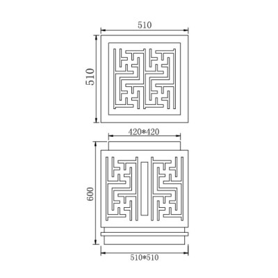Classical style bollard light | Lawn light  WD-C237 | Aluminum and stainless steel | faux marble