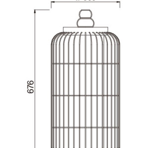Lawn lamp WD-C318 | Lantern suspension hanged | stainless steel | LED module | faux marble | IP55