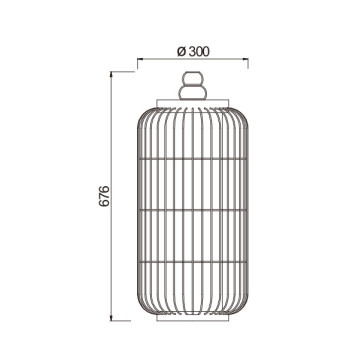 Lawn lamp WD-C318 | Lantern suspension hanged | stainless steel | LED module | faux marble | IP55