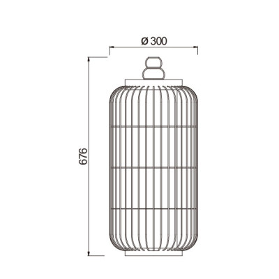 Lawn lamp WD-C318 | Lantern suspension hanged | stainless steel | LED module | faux marble | IP55