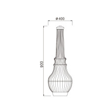 Lawn lamp WD-C317 | Lantern bollard light | stainless steel body | LED module | Hot-dip galvanizing