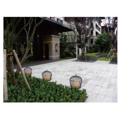 Lawn lamp WD-C297 | Lantern bollard light | hot-dip galvanizing steel tube | faux marble diffuser