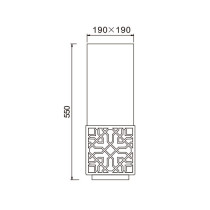 Lawn lamp WD-C511 | Aluminum bollard light | hollow pattern | faux marble diffuser  | LED | IP65