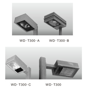 Landscape lamp WD-T300 | cuboid head | aluminum alloy tube | tempered glass diffuser | HALOGEN E27