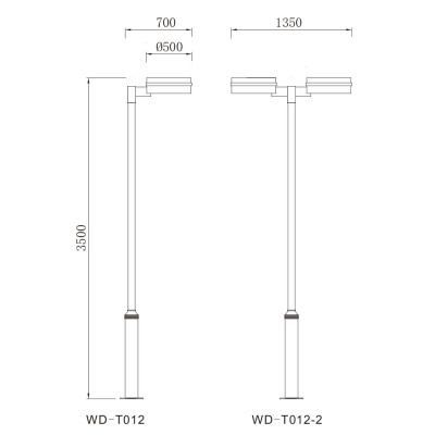 Landscape lamp WD-T012 | Aluminum and tempered glass | LED module | noble or elegant customizable