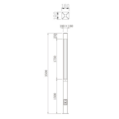 Landscape lamp | Garden light WD-T317-E | square aluminum pole | optical glass diffuser | COB LED