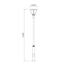 Landscape lamp WD-T033 | tempered glass diffuser | high quality aluminum | CDM-T G12 | CFL E27