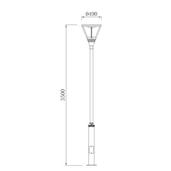 Landscape lamp WD-T033 | tempered glass diffuser | high quality aluminum | CDM-T G12 | CFL E27