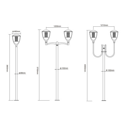 Landscape lamp | High quality aluminum light WD-T015 | Height customizable | PC or PMMA diffuser