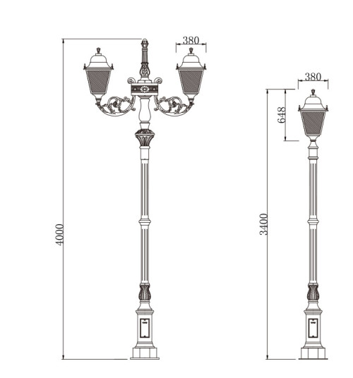 4-meter-high landscape light WD-T517 | Customization of materials and specifications available |  IP55 | Resistant to corrosion acid alkali | Suitable for gardens parks pathways and more | Available for both retail and wholesale