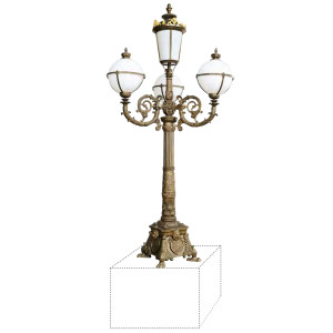 High quality aluminum light | Landscape lamp WD-T233 | 3 meters high | 4 lamp heads | CFL E27