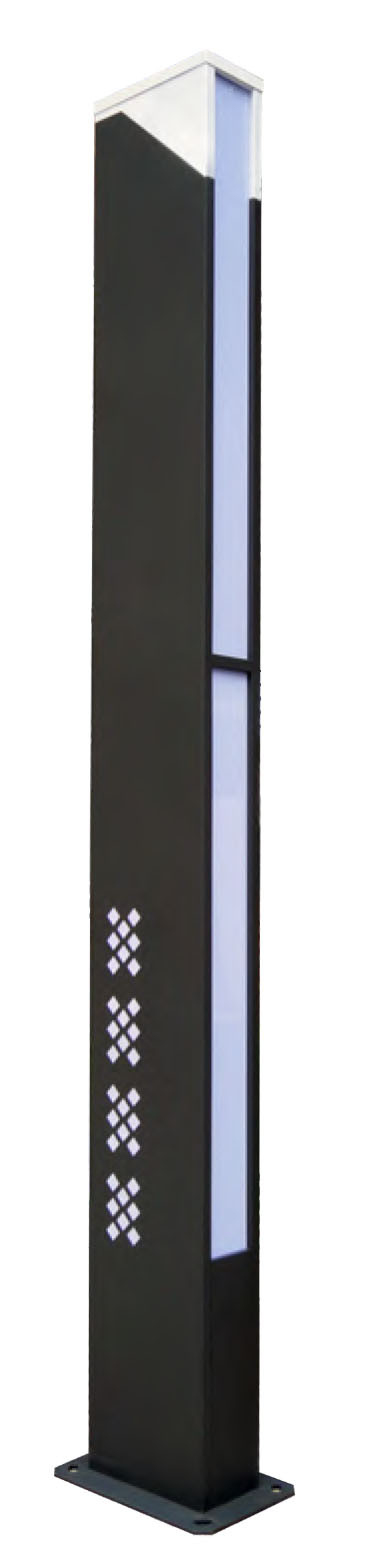 Landscape lamp WD-T302 | stainless steel lamp head | SMD LED or T5 | IP55 | 3.5M high | rectangle