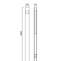 Landscape lamp WD-T128 | stainless steel head | SMD LED | T5 | PMMA diffuser | cuboid shape