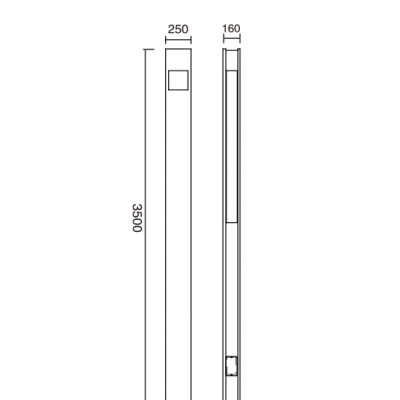 Landscape lamp WD-T128 | stainless steel head | SMD LED | T5 | PMMA diffuser | cuboid shape