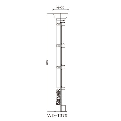 Landscape lamp WD-T379 | aluminum street light | round pole round head | SMD | T5 | classic style