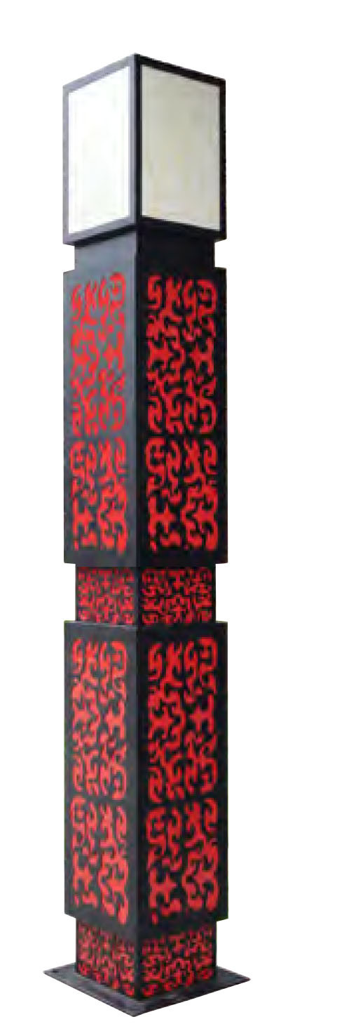 景观灯路灯W400*L400*H3000mm红黑中国古典风格