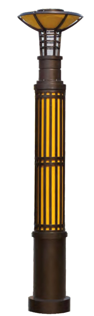 landscape light pole light WD-T533 | custom outdoor garden lamp | light head & pole luminous | faux marble diffuser | D1000*H4500mm | for gate Doorway Porch Hallway | both retail and wholesale