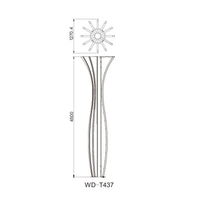 Spindle shaped landscape light | garden light WD-T437 | SMD LED 575W | luminous vase design