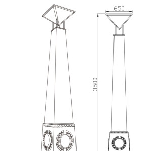 Stainless steel landscape lamp | pole light WD-T537 | whole body luminous | imported resin diffuser