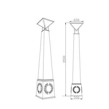 Stainless steel landscape lamp | pole light WD-T537 | whole body luminous | imported resin diffuser