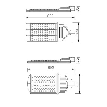 Aluminum street light | road lamp WD-L006 | tempered glass diffuser | IP65 | 4 to 1.2 meters high