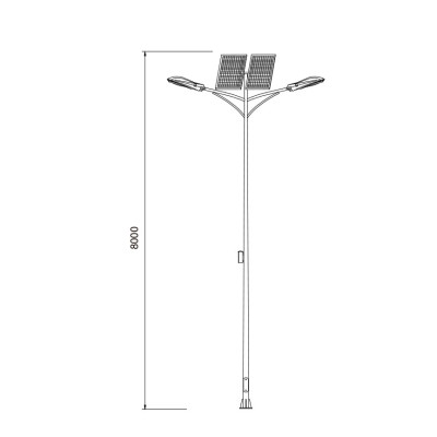Street light WD-L501 | Aluminum road lamp | Wind-solar hybrid generator | Bridglux Cree LED module