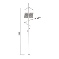 Street light WD-L507 | Wind-solar hybrid generator | aluminum body and head | 7.5 meters high