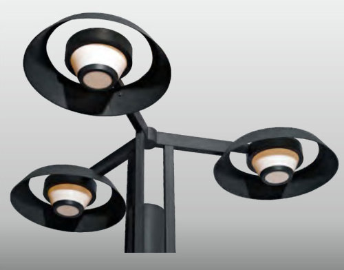 Solar landscaple light | pole top light WD-T108 | Three lamp heads | aluminum and stainless steel