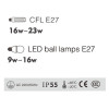 Aluminum wall luminaire | Custom | LED ball lamp WD-B051 | CFL E27 | explosion-proof glass | IP55