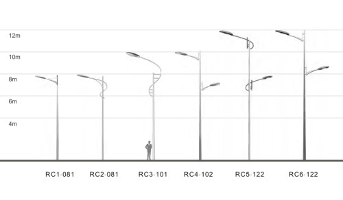 Aluminum  street light | Road lamp WD-L103 | Hot-dip galvanizing pole | IP65 | Height customizable