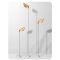 Ground-inserted lawn lamp | Gold leaf Shape | White lamp pole | stainless steel | aluminum |elegant