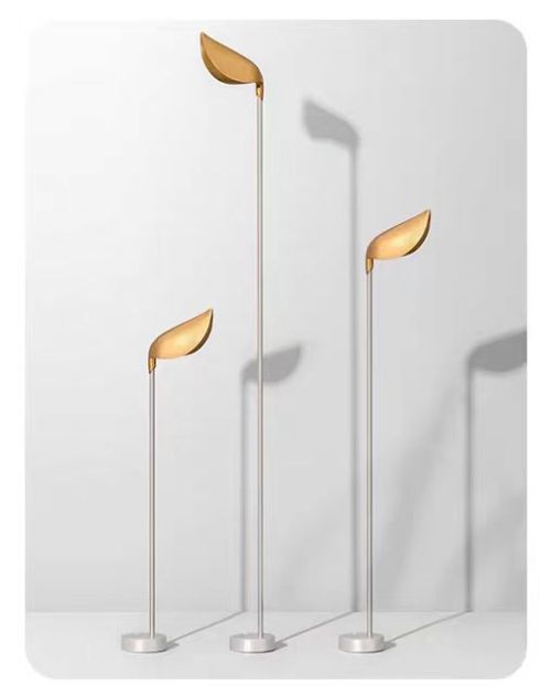 Ground-inserted lawn lamp | Gold leaf Shape | White lamp pole | stainless steel | aluminum |elegant