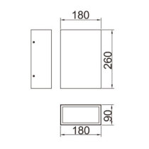Wall lamp WD-B286 | cubic wall sconce | aluminum | LED | modern style | rectangle-shape | IP65