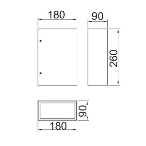 Wall lamp WD-B286 | cubic wall sconce | aluminum | LED | modern style | rectangle-shape | IP65