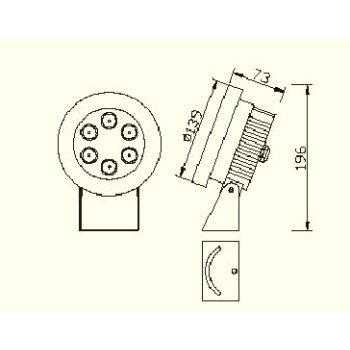 Underwater light WD-S501 | Golden and Stainless steel finish | Led module | IP65 | tempered glass