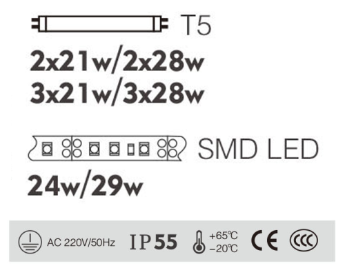 Aluminum wall lamp WD-B006 | Decoration wall mounted light | SMD LED T5 | european style | PMMA