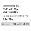Wall lamp WD-B261 | Aluminum decoration lamp | SMD LED T5 | Cylinder-shaped | Scagliola diffuser