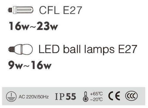 Wall light WD-B332-A | Aluminum wall mounted light| LED | CFL E27 | European classical style | PMMA