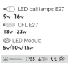 American loft style | Wall light WD-B327 | LED | CFL E27 | High-quality aluminum | Tempered glass
