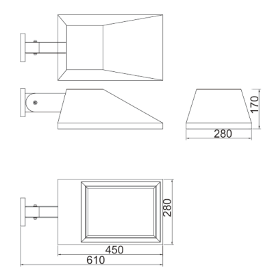 Wall lamp custom WD-B297 | Aluminum wall mounted light | IP65 | modern design | COB LED | Aluminum