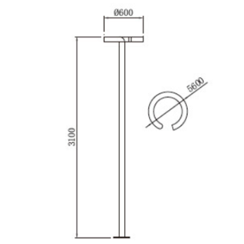 Landscape lamp | Aluminum light WD-T020 | Arch semi-circle lamp head | PMMA diffuser | IP55