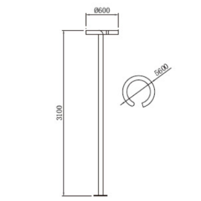 Landscape lamp | Aluminum light WD-T020 | Arch semi-circle lamp head | PMMA diffuser | IP55