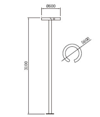 Landscape lamp | Aluminum light WD-T020 | Arch semi-circle lamp head | PMMA diffuser | IP55