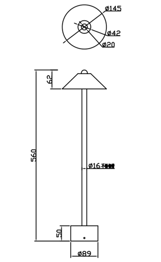 Garden Lamp | Landscape lamp WD-C887 | LED Module | Stainless Steel Finish | OEM