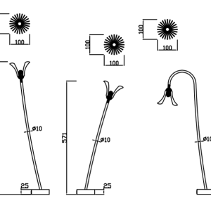 Stainless Steel Garden Lamp | Landscape Lamp WD-C253 | Tempered Glass | Flower Shape Lights | IP55
